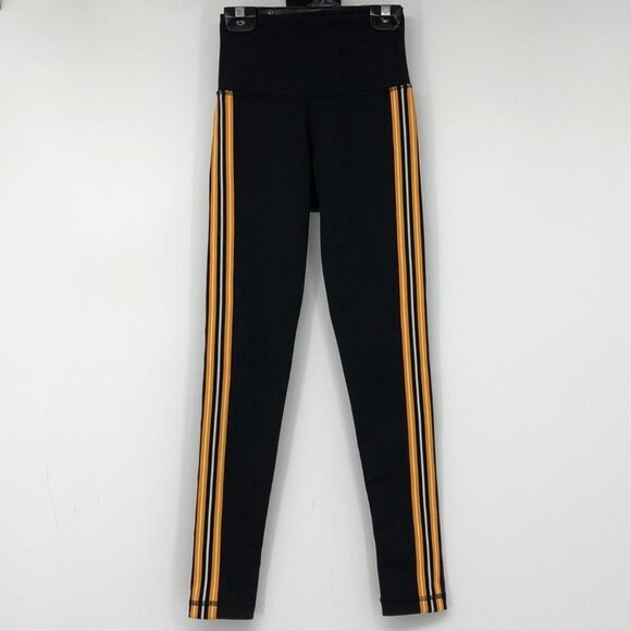 TNA Aritzia Atmosphere leggings solid  black with yellow side stripes XXS - Picture 13 of 13